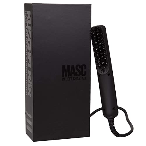 KUSCHELBÄR - ORIGINAL Beard and Hair Straightener For Men - Heated Brush Combs and Smooths Beards - For All Hair Types - By Parlor, previously MASC by Jeff Chastain