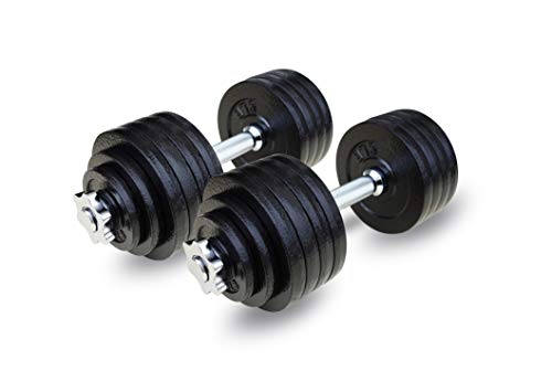 Adjustable Weight Cast Iron Dumbbells Set 105lbs