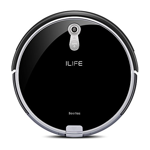 ILIFE A8 Robot Vacuum Cleaner, Upgraded with Camera Vision Mapping Navigation, 2.8 Inches Super Slim, Tempered Glass Cover, Self-Charging, I-Voice Assistant, Cleans from Hardfloor to Low-Pile Carpet