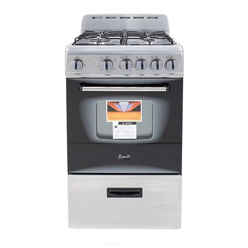 Avanti GR2013CSS Gas Range, 20', Black,Stainless Steel