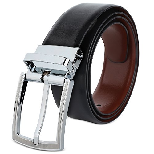 The Savile Row Company Mens Dress Leather Belt 35MM 1.38' wide Black Brown Tan & Reversible
