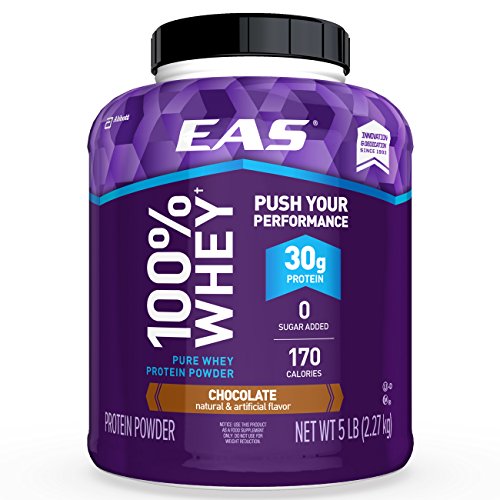 EAS 100% Pure Whey Protein Powder, Chocolate, 5lb Tub, 30 grams of Whey Protein Per Serving (Packaging May Vary)