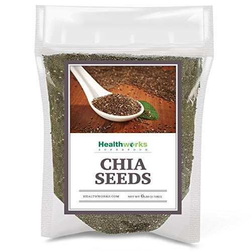 Healthworks Chia Seeds Raw (96 Ounce / 6 Pounds) | Premium & All-Natural | Contains Omega 3, Fiber & Protein | Great with Shakes, Smoothies & Oatmeal | Packaging May Vary