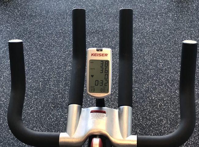 Keiser M3 Plus Indoor Cycle - computer and handlebars