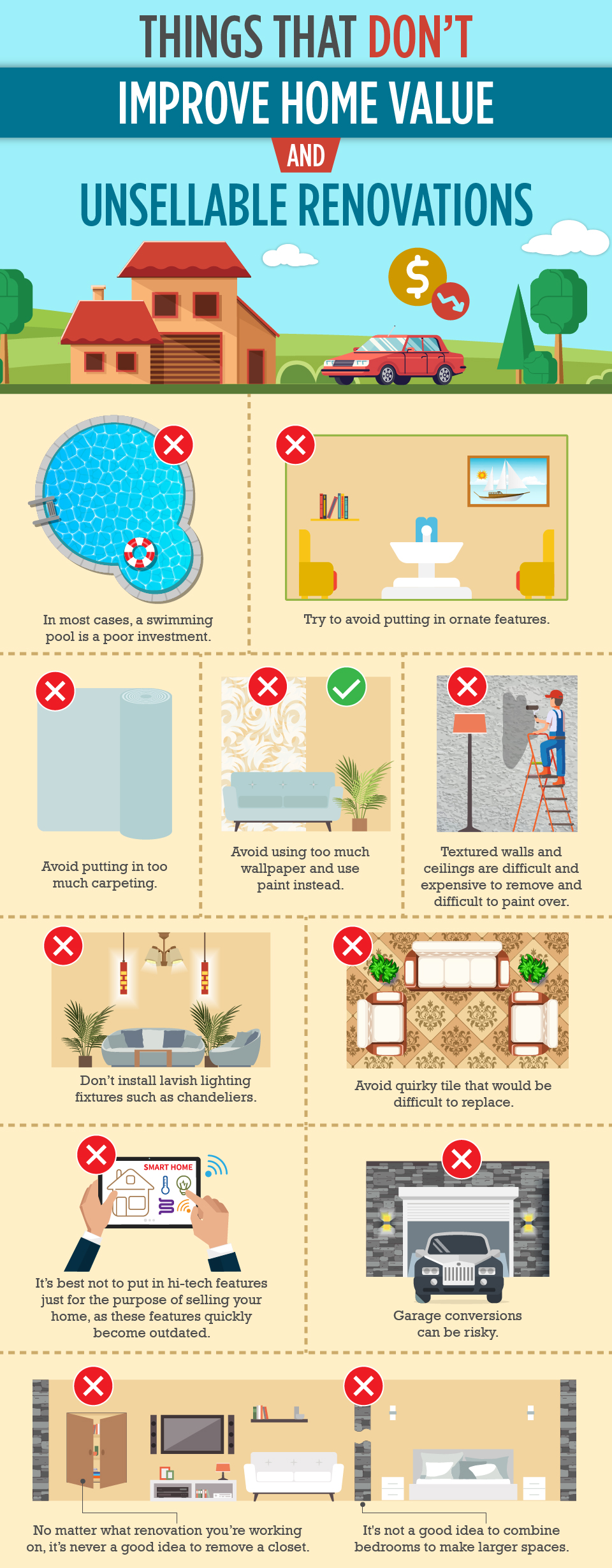 Things that do not improve home value - increase home value
