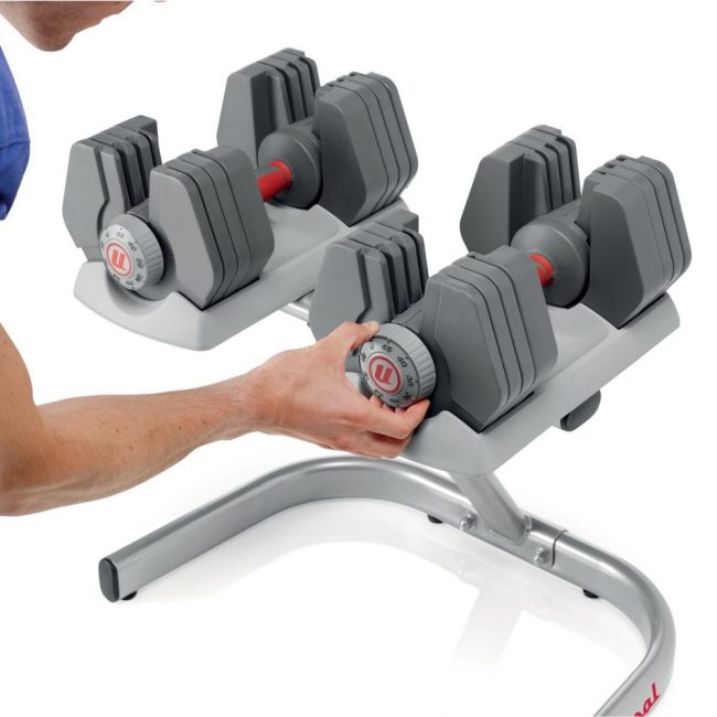 best adjustable dumbbells - Universal Power-Pak 445 Adjustable Dumbbells With Stand